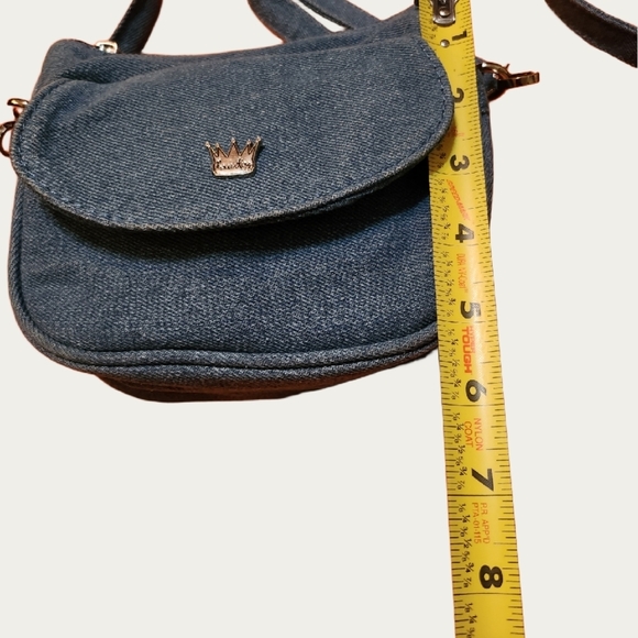 SPRING Denim MINI PURSE KING CROSSBODY Bag. LIKE NEW Condition - Picture 10 of 13